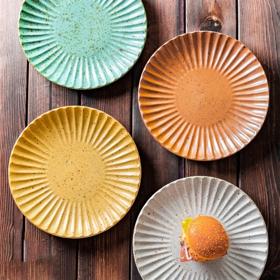 Tuscan Sunflower Coloured Fluted Serving Plate - Cobblestone Australia