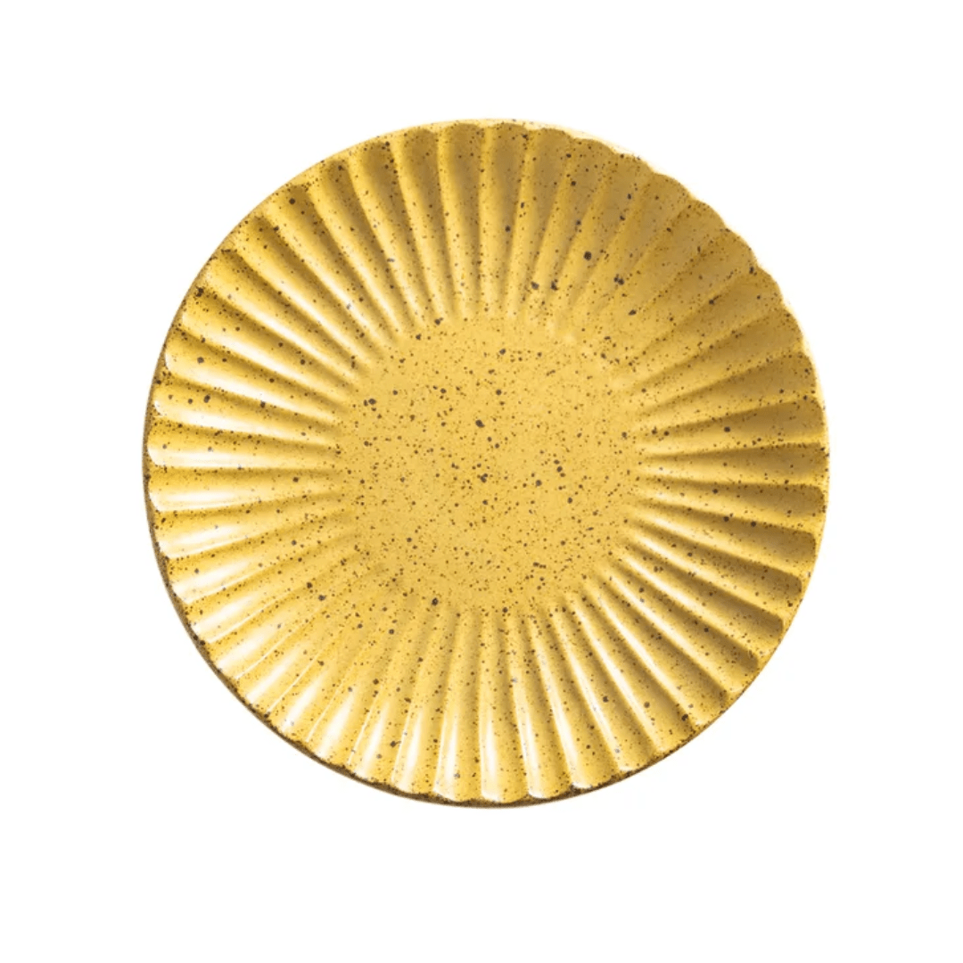 Tuscan Sunflower Coloured Fluted Serving Plate - Cobblestone Australia