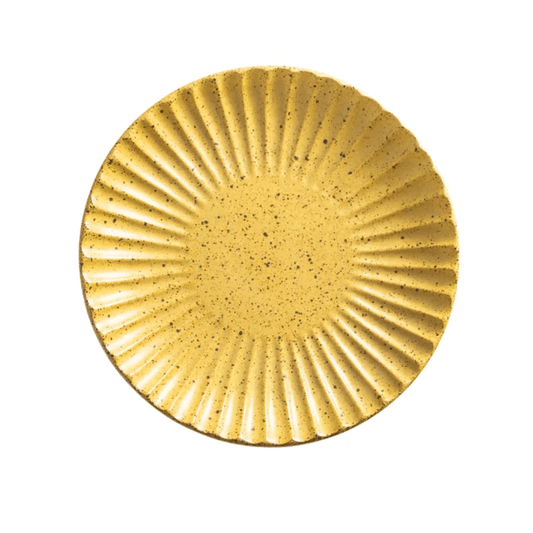 Tuscan Sunflower Coloured Fluted Serving Plate - Cobblestone Australia
