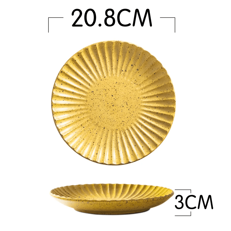 Tuscan Sunflower Coloured Fluted Serving Plate - Cobblestone Australia
