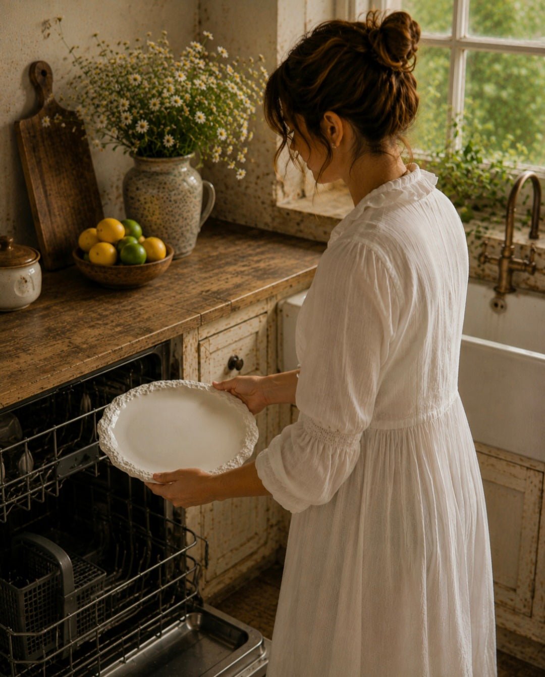 White Coral Porcelain Round Platter - Cobblestone Australia