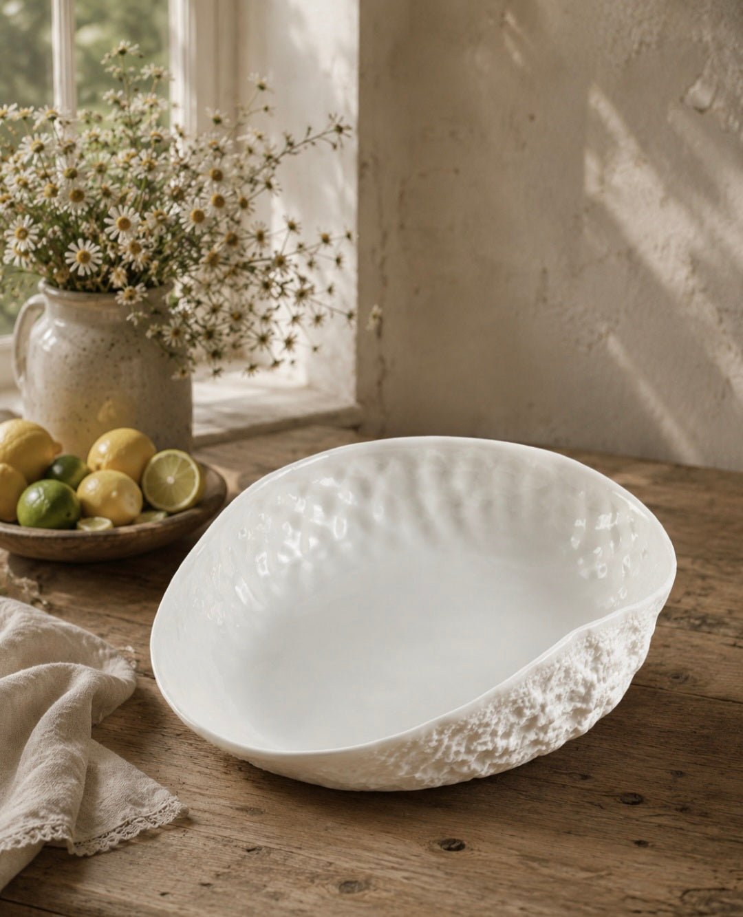 White Coral Porcelain Seashell Bowl - Large - Cobblestone Australia
